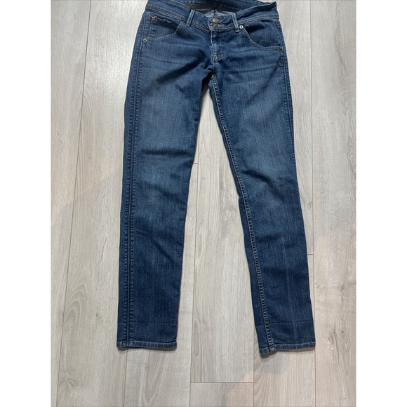 Hudson Womens Collin Mid Rise Skinny Jeans Medium Wash Flap Pocket Sz 28 - Picture 4 of 10
